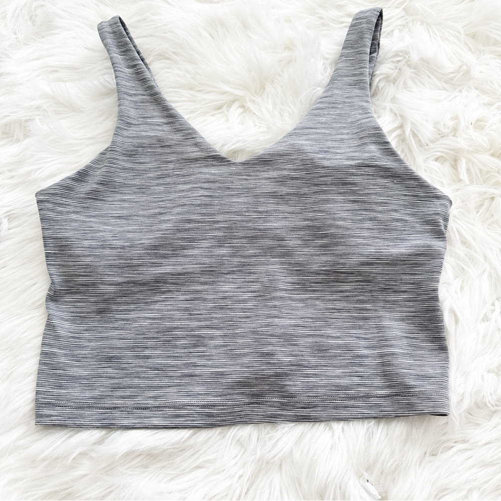 Athleta Gray Heathered Crop Tank Top
